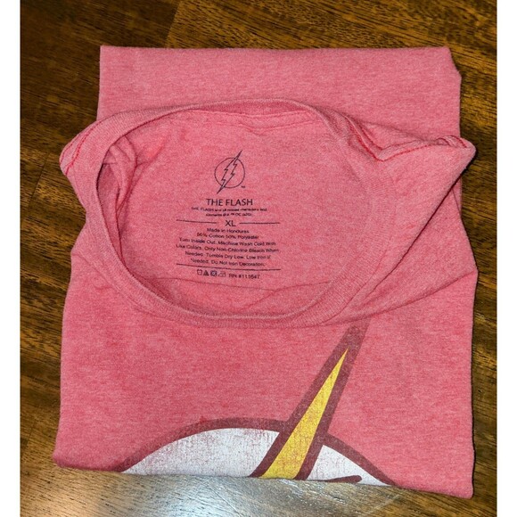 DC Comics Flash Logo T-Shirt Men’s XL Red Graphic Tee Superhero Cotton Blend - Picture 4 of 6